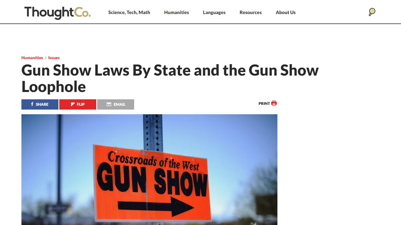 Gun Show Laws By State and the Gun Show Loophole - ThoughtCo