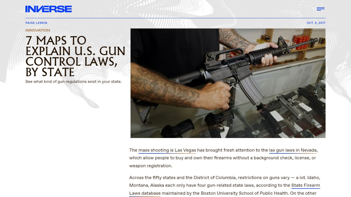 7 Maps to Explain U.S. Gun Control Laws, By State - Inverse